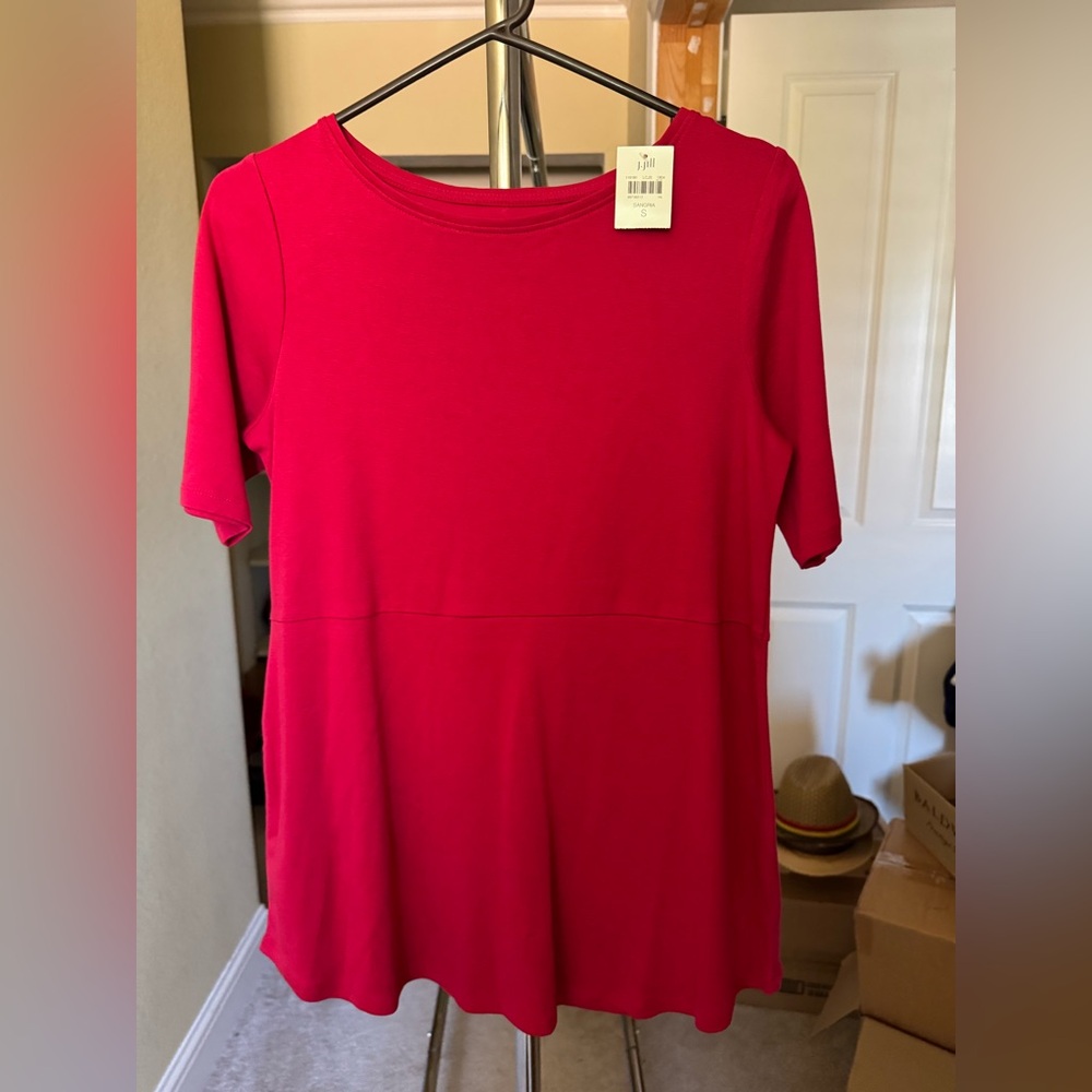 J. Jill Vibrant Red Short Sleeve Tee